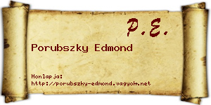 Porubszky Edmond névjegykártya