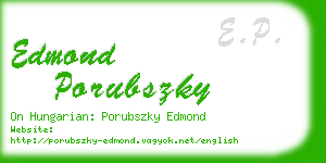 edmond porubszky business card